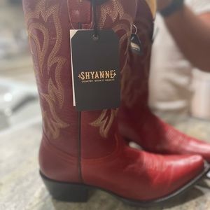 Shyanne 12” Red Leather Snip Toe Boots